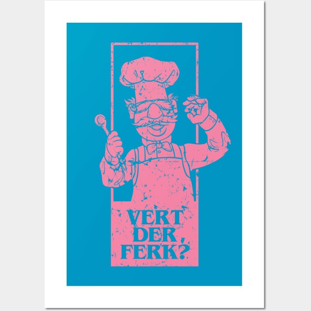 vert der ferk retrocolor - pink Wall Art by Sayang Anak